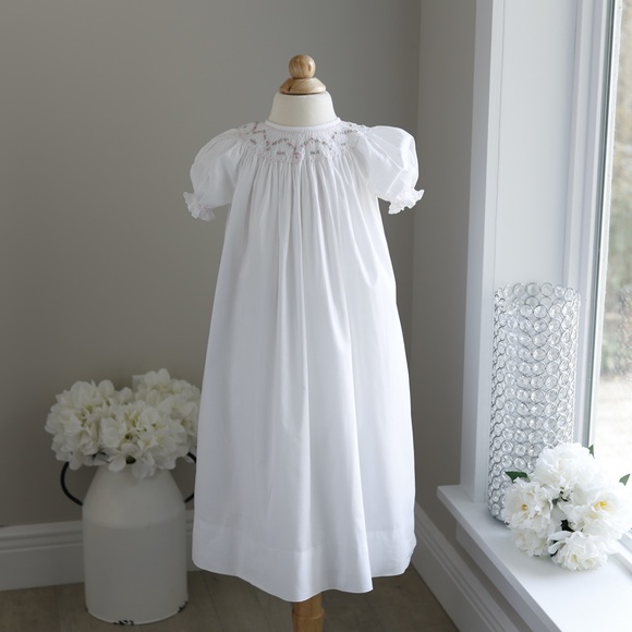 Strasburg Dress White Cotton Bishop Smocked Size 4 Special Occasion Spring - Picture 4 of 6